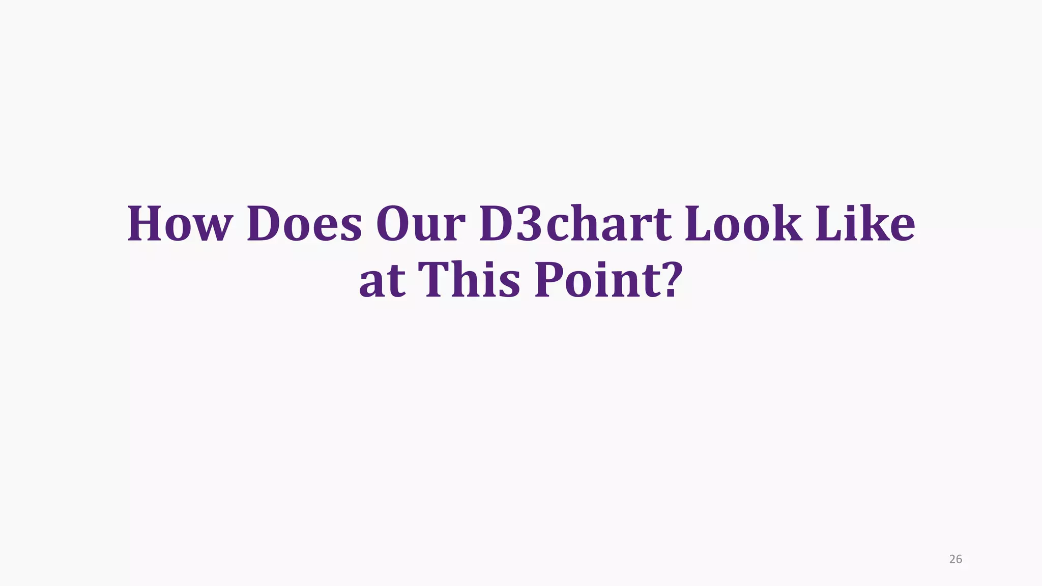 How	Does	Our	D3chart	Look	Like
at	This	Point?
26
 