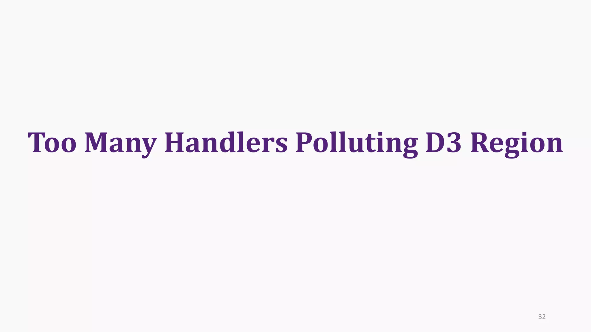 Too	Many	Handlers	Polluting	D3	Region
32
 