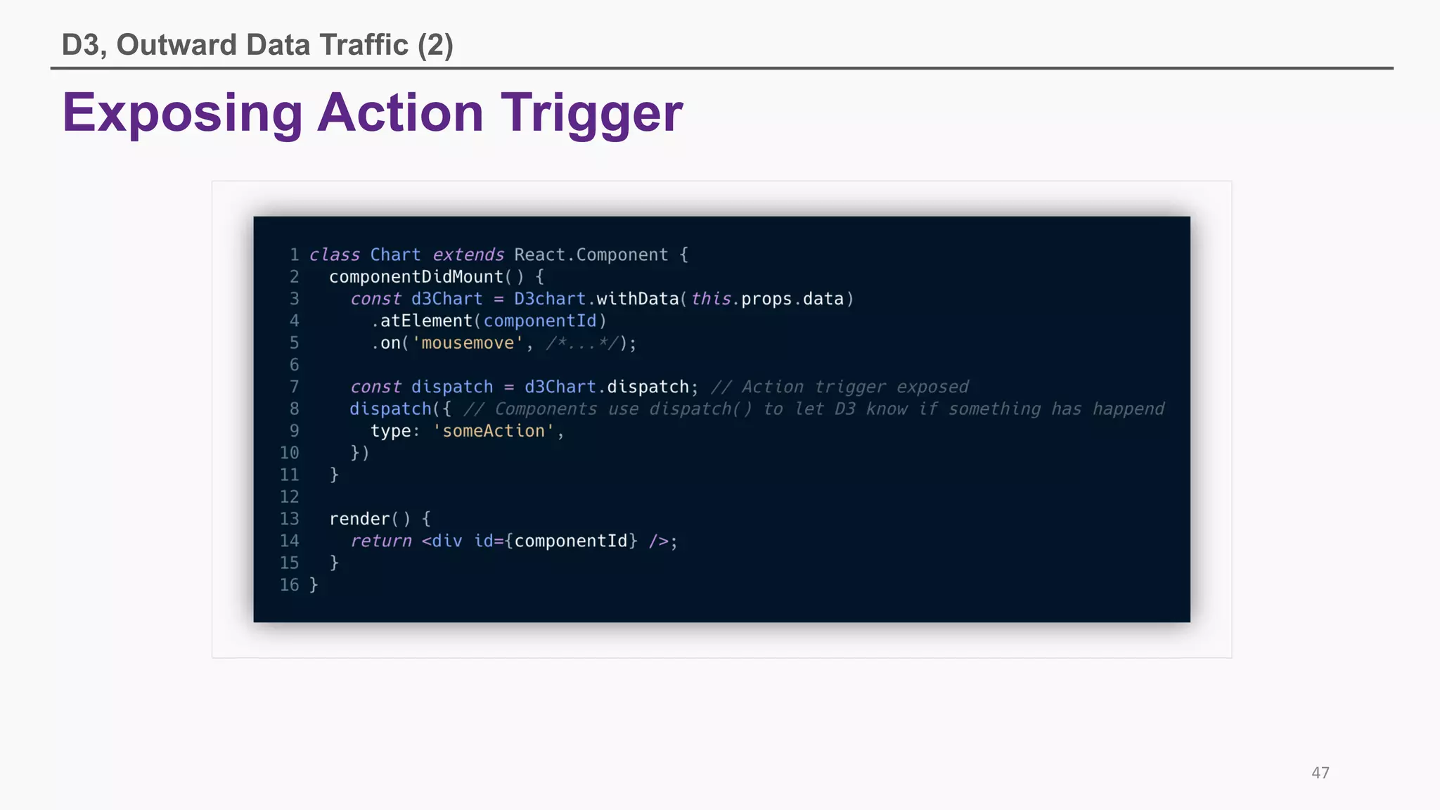 Exposing Action Trigger
D3, Outward Data Traffic (2)
47
 