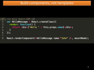 Build components, not templates

13

 