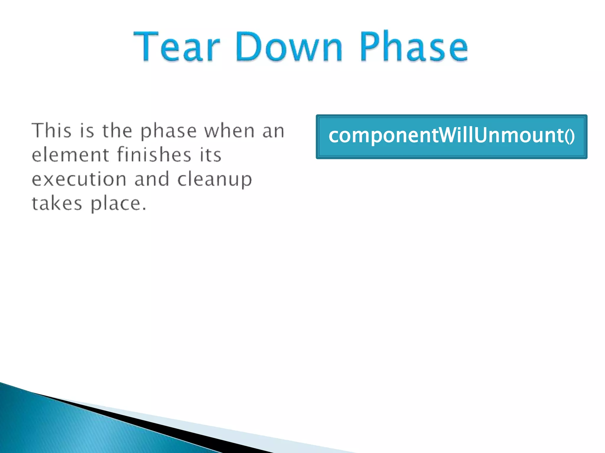 componentWillUnmount()
 