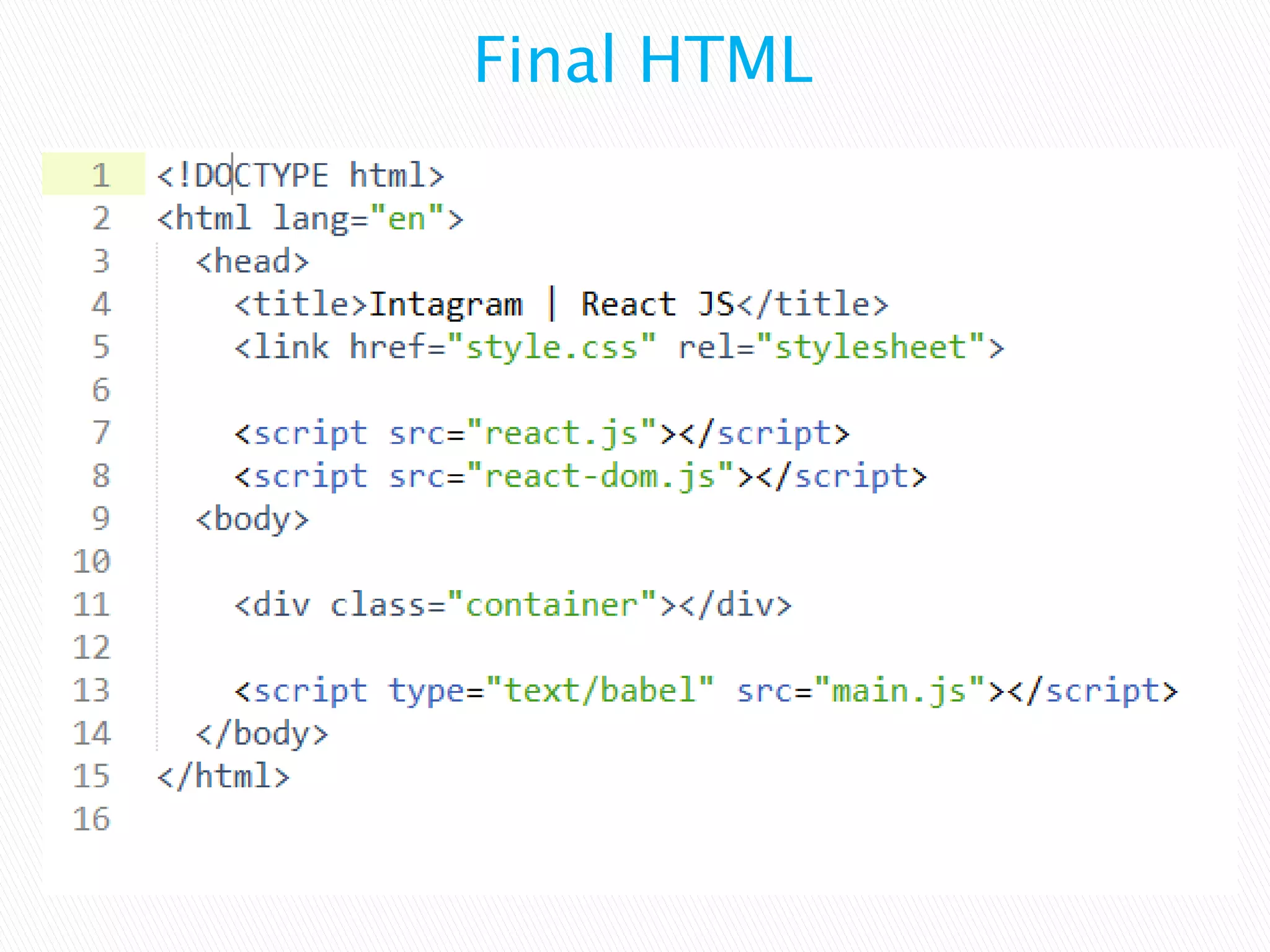 Final HTML
 