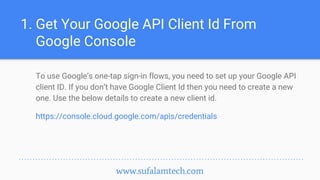 How to implement Google One Tap Login in Reactjs? | PPTX