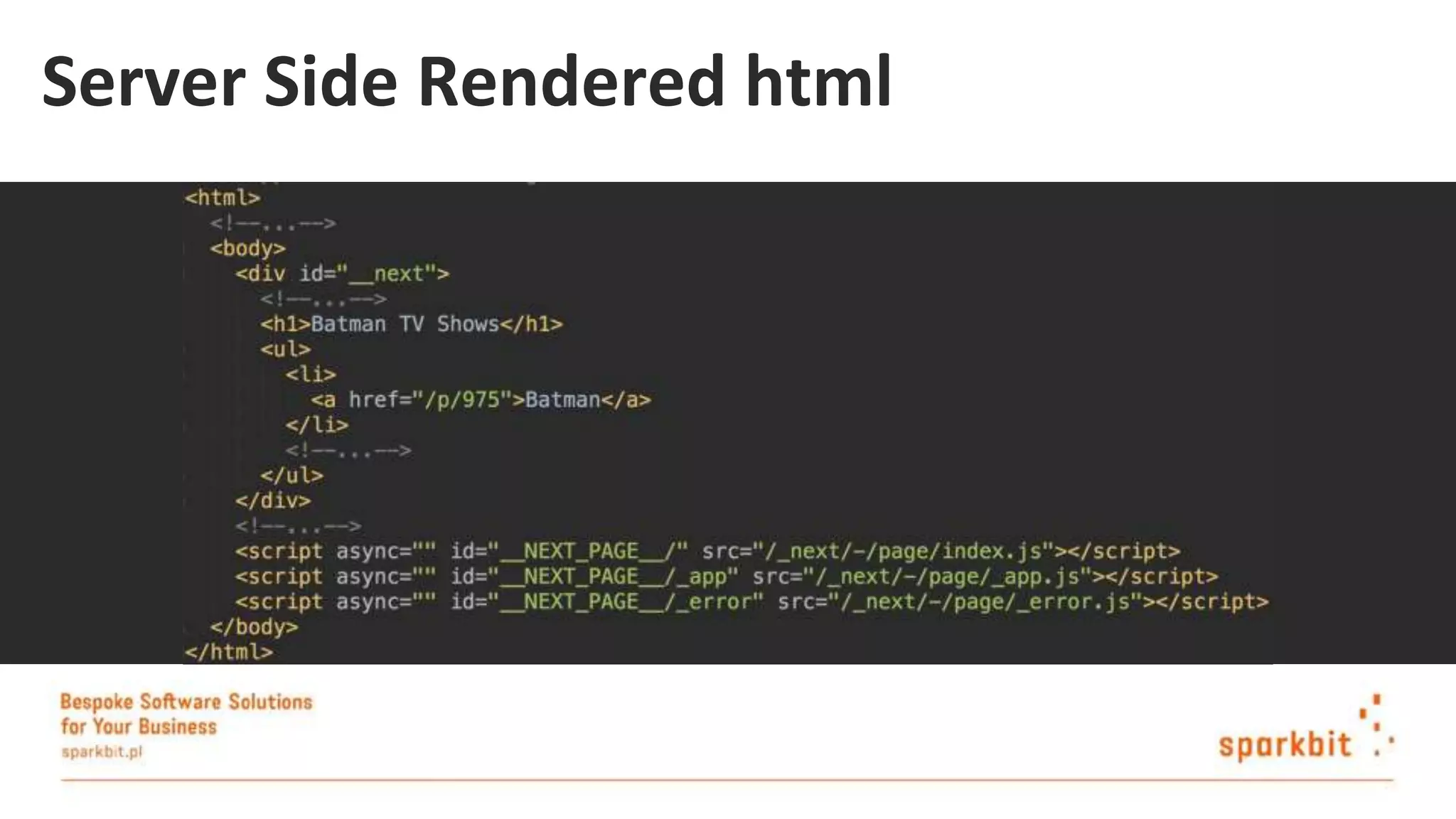 Server Side Rendered html 