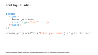 Designing Effective Tests with React Testing Library - React Summit ...