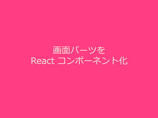 画面パーツを
React コンポーネント化
 