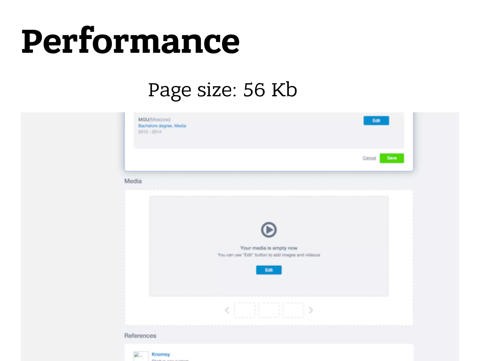 Performance Page size: 56 Kb 