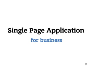 Single Page Application
for business
36
 