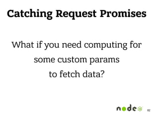 Catching Request Promises
What if you need computing for  
some custom params 
to fetch data?
82
 