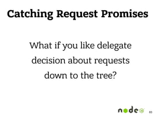 Catching Request Promises
What if you like delegate 
decision about requests 
down to the tree?
83
 