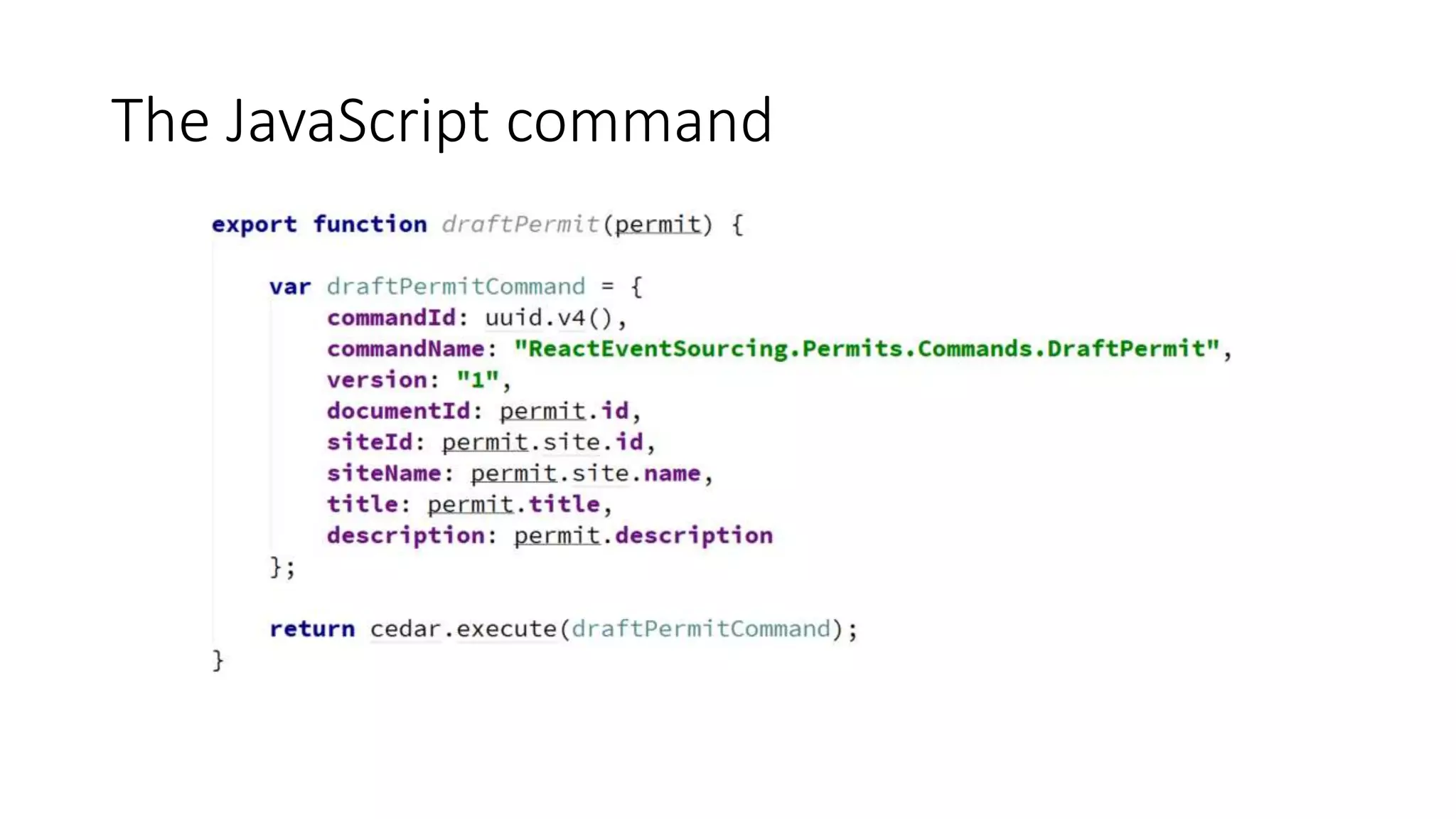 The JavaScript command
 