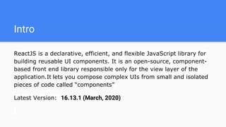React basics | PPTX | Web Development | Internet