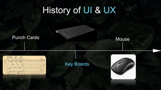History of UI & UX
Punch Cards
Key Boards
Mouse
 