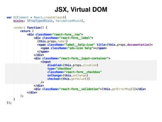 JSX, Virtual DOM
 