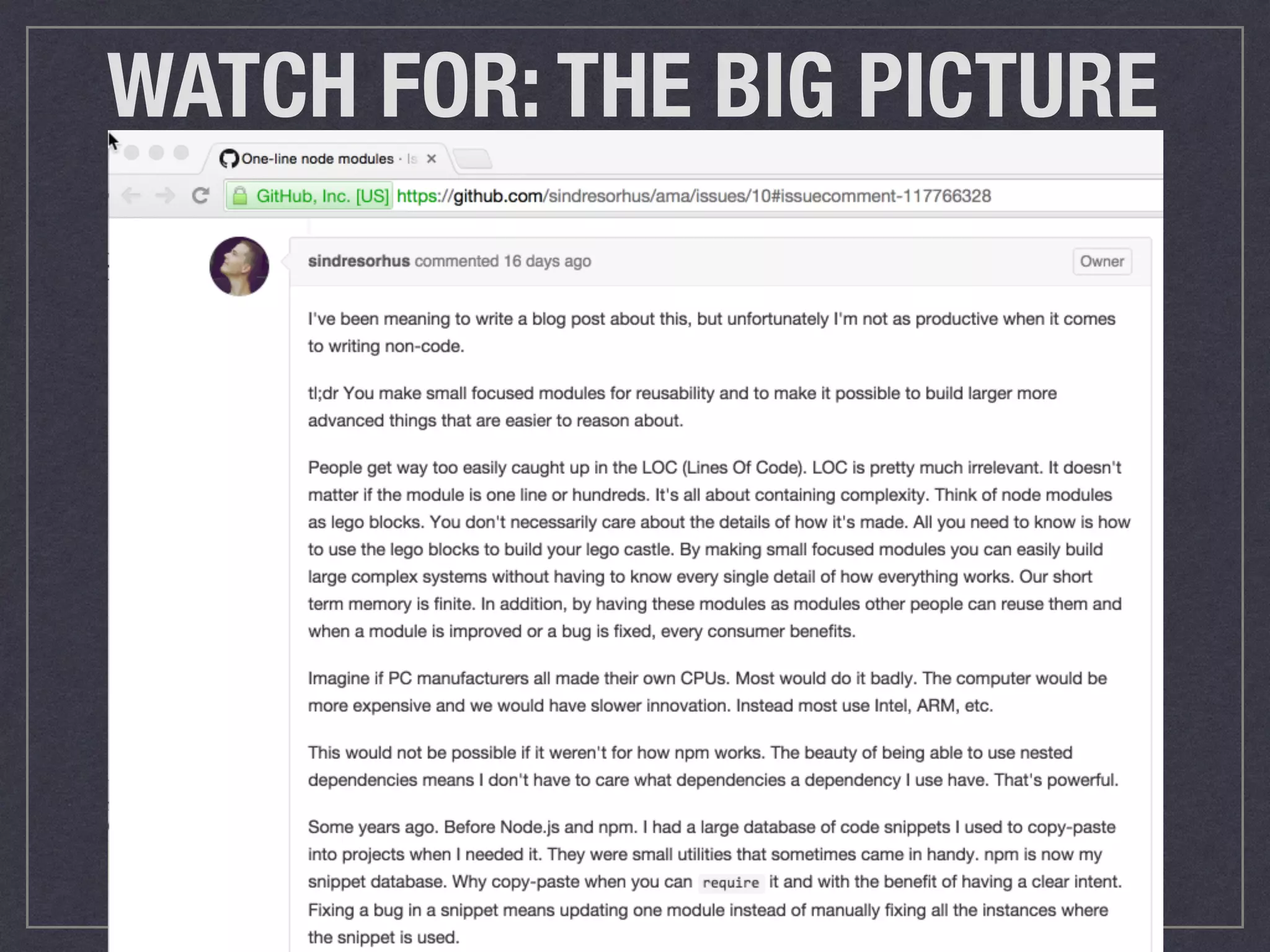 WATCH FOR: THE BIG PICTURE
 