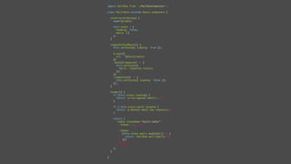 import MailRow from './MailRowComponent';
class MailTable extends React.Component {
constructor(props) {
super(props);
this.state = {
loading: false,
mails: []
};
}
componentDidMount() {
this.setState({ loading: true });
$.ajax({
url: `${host}/mails`
})
.done((response) => {
this.setState({
mails: response.results
});
})
.complete(() => {
this.setState({ loading: false });
});
}
render() {
if (this.state.loading) {
return <p>Carregando emails...</p>
}
if (!this.state.mails.length) {
return <p>Nenhum email por enquanto.</p>
}
return (
<table className="mails-table">
<thead>...</thead>
<tbody>
{this.state.mails.map((mail) => {
return <MailRow mail={mail} />
})}
</tbody>
</table>
);
}
}
 