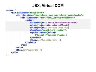 JSX, Virtual DOM
 