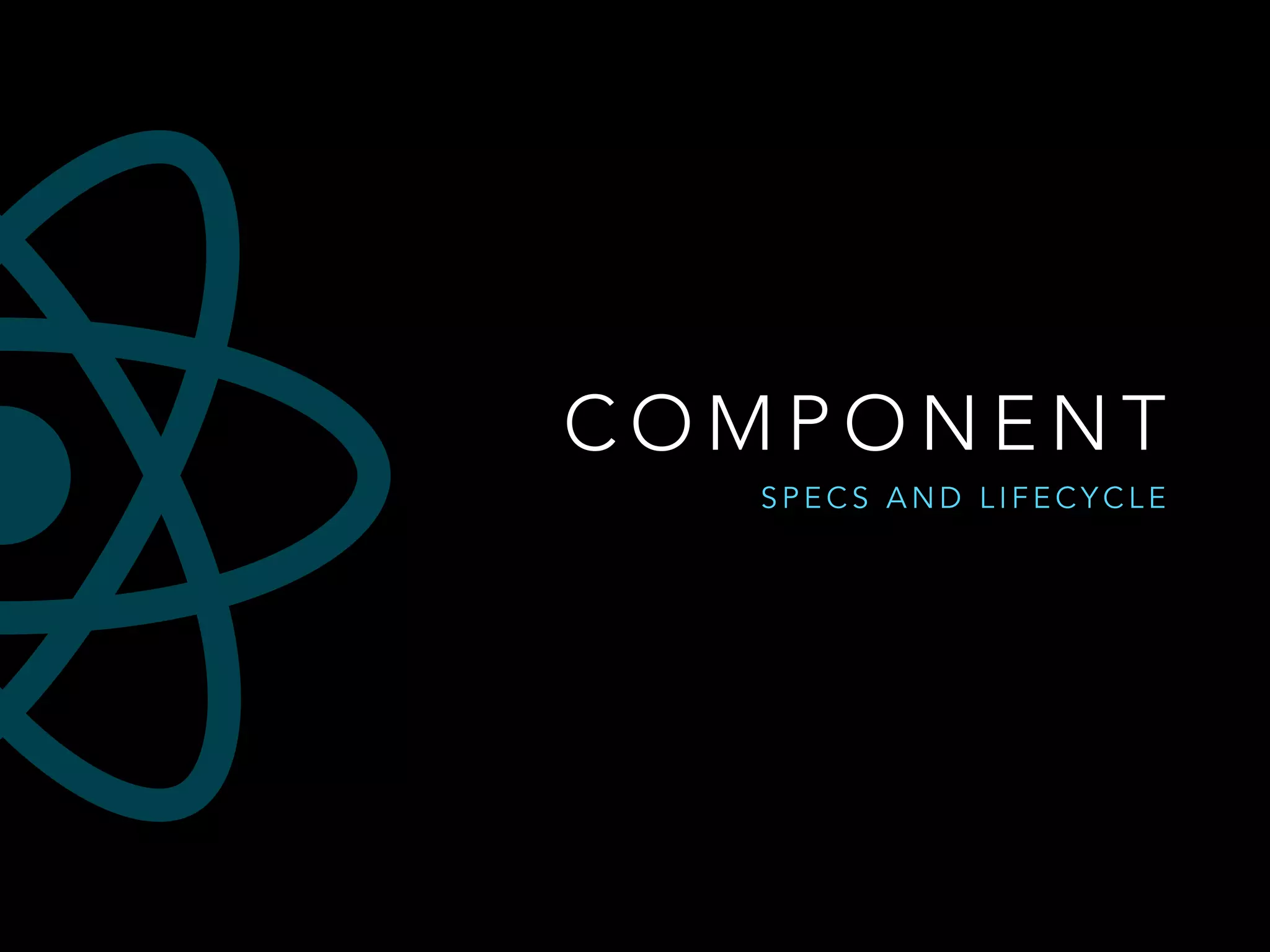 C O M P O N E N T
S P E C S A N D L I F E C Y C L E
 