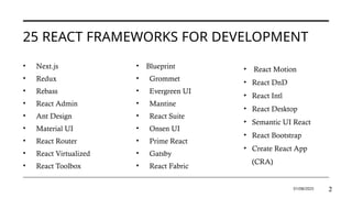 25 Best React Frameworks For Development | PPTX