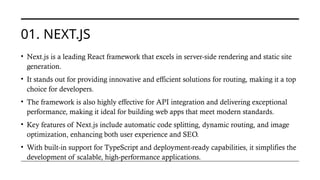 25 Best React Frameworks For Development | PPTX