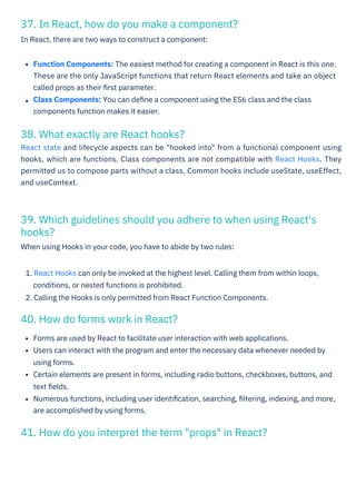 React Interview Question PDF By ScholarHat | PDF