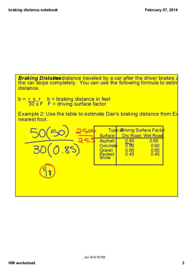 Reaction & braking distance