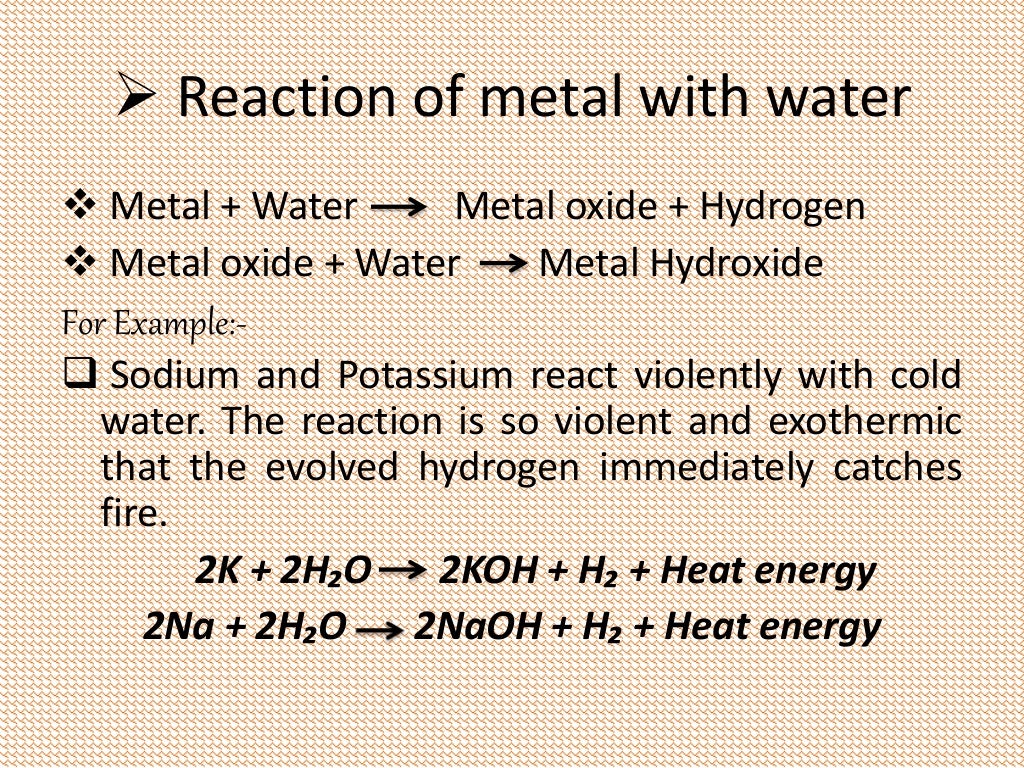 Reaction of metal with oxygen