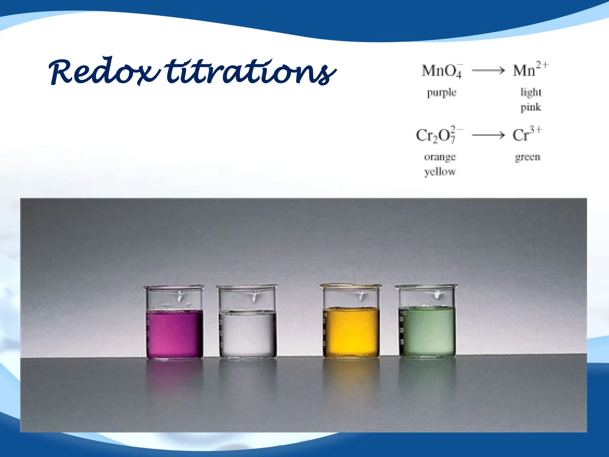 Redox titrations
 