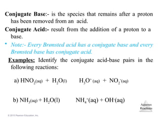 Reactions in aqueous solution; solubility rules, molecular and ionic ...