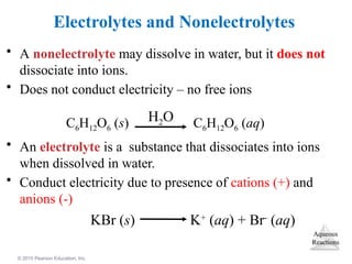 Reactions in aqueous solution; solubility rules, molecular and ionic ...