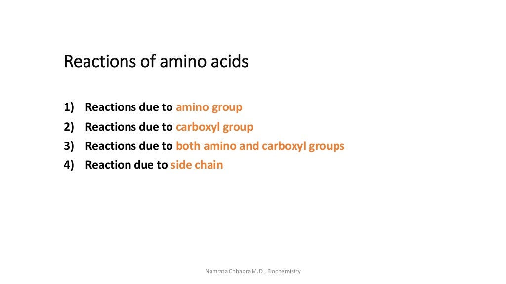 Reactions of amino acids