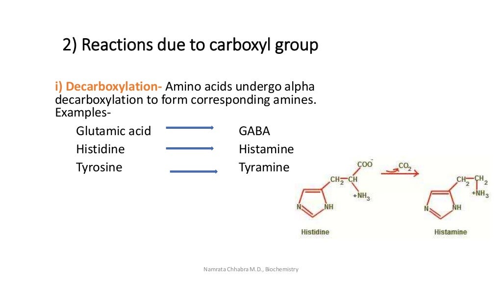 Reactions of amino acids