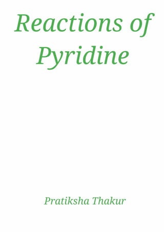 Reactions of Pyridine 