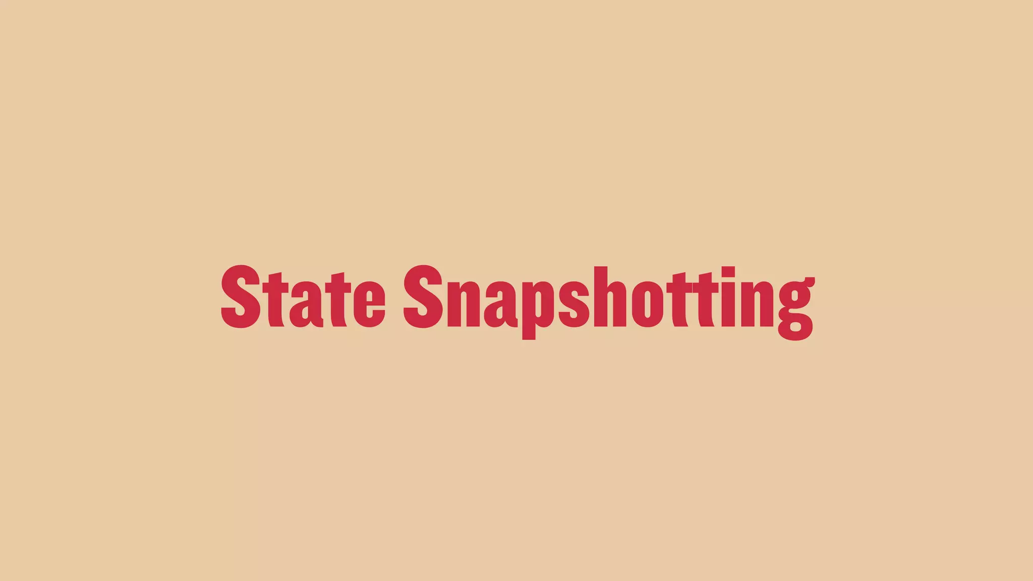 State Snapshotting
 