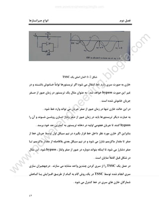 ٤٢
‫ﺟﺒﺮاﻧﺴﺎزﻫﺎ‬ ‫اﻧﻮاع‬ ‫دوم‬ ‫ﻓﺼﻞ‬
‫ﺷﮑﻞ‬2-6:‫اﻟ‬‫ﯾﮏ‬ ‫اﺻﻠﯽ‬ ‫ﻤﺎن‬TSSC
‫در‬ ‫و‬ ‫ﺑﺎﺷـﻨﺪ‬ ‫ﺧـﺎﻣﻮش‬ ً‫ﺎ‬‫ﺗﻮاﻣ‬ ‫ﺗﺮﯾﺴﺘﻮرﻫﺎ‬ ‫اﮔﺮ‬ ‫ﺷﻮد‬ ‫ﻣﯽ‬ ‫اﻧﺘﻘﺎل‬ ‫ﺧﻂ‬ ‫وارد‬ ‫ﺳﺮي‬ ‫ﺻﻮرت‬ ‫ﺑﻪ‬ ‫ﺧﺎزن‬
‫ﺻﻮرت‬ ‫اﯾﻦ‬ ‫ﻏﯿﺮ‬bypass‫ﺷﺪ‬ ‫ﺧﻮاﻫﺪ‬.‫ﺻـﻔﺮ‬ ‫از‬ ‫ﻋﺒﻮر‬ ‫زﻣﺎن‬ ‫در‬ ‫ﺗﺮﯾﺴﺘﻮر‬ ‫ﯾﮏ‬ ‫ﻣﺜﺎل‬ ‫ﻋﻨﻮان‬ ‫ﺑﻪ‬
‫اﺳﺖ‬ ‫ﺷﺪه‬ ‫ﺧﺎﻣﻮش‬ ‫ﺟﺮﯾﺎن‬.
‫ﺧ‬ ‫وارد‬ ‫ﺗﻮاﻧﺪ‬ ‫ﻣﯽ‬ ‫ﺟﺮﯾﺎن‬ ‫ﺻﻔﺮ‬ ‫از‬ ‫ﻋﺒﻮر‬ ‫زﻣﺎن‬ ‫در‬ ‫ﺗﻨﻬﺎ‬ ‫ﺧﺎزن‬ ‫ﺣﺎﻟﺖ‬ ‫اﯾﻦ‬ ‫در‬‫ﺷﻮد‬ ‫ﻂ‬.
‫را‬ ‫آن‬ ‫و‬ ‫ﺷـﻮﻧﺪ‬ ‫روﺷـﻦ‬ ‫ﺧـﺎزن‬ ‫وﻟﺘﺎژ‬ ‫ﺻﻔﺮ‬ ‫از‬ ‫ﻋﺒﻮر‬ ‫زﻣﺎن‬ ‫در‬ ‫ﺑﺎﯾﺪ‬ ‫ﺗﺮﯾﺴﺘﻮرﻫﺎ‬ ‫دﯾﮕﺮ‬ ‫ﻋﺒﺎرت‬ ‫ﺑﻪ‬
bypass‫ﺑﺮﺳﺪ‬ ‫ﺧﻮد‬ ‫ﺣﺪ‬ ‫ﮐﻤﺘﺮﯾﻦ‬ ‫ﺑﻪ‬ ‫ﺗﺮﯾﺴﺘﻮر‬ ‫دﻫﺎﻧﻪ‬ ‫در‬ ‫اوﻟﯿﻪ‬ ‫ﻫﺠﻮﻣﯽ‬ ‫ﺟﺮﯾﺎن‬ ‫ﺗﺎ‬ ‫ﮐﻨﻨﺪ‬.
‫از‬ ‫ﺧﻂ‬ ‫ﺟﺮﯾﺎن‬ ‫ﺗﻮﺳﻂ‬ ‫اول‬ ‫ﺳﯿﮑﻞ‬ ‫ﻧﯿﻢ‬ ‫در‬ ‫ﺑﮕﯿﺮد‬ ‫ﻗﺮار‬ ‫ﺧﻂ‬ ‫داﺧﻞ‬ ‫ﻧﻈﺮ‬ ‫ﻣﻮرد‬ ‫ﺧﺎزن‬ ‫اﮔﺮ‬ ‫ﺑﻨﺎﺑﺮاﯾﻦ‬
‫ﻣﺎ‬ ‫ﻣﻘﺪار‬ ‫ﺗﺎ‬ ‫ﺻﻔﺮ‬‫ﺗـﺎ‬ ‫ﻣﺎﮐﺰﯾﻤﻢ‬ ‫ﻣﻘﺪار‬ ‫از‬ ‫ﺑﻼﻓﺎﺻﻠﻪ‬ ‫ﺑﻌﺪي‬ ‫ﺳﯿﮑﻞ‬ ‫ﻧﯿﻢ‬ ‫در‬ ‫و‬ ‫ﺷﻮد‬ ‫ﻣﯽ‬ ‫ﺷﺎرژ‬ ‫ﮐﺰﯾﻤﻢ‬
‫اﯾﻨﮑﻪ‬ ‫ﺗﺎ‬ ‫ﺷﻮد‬ ‫ﻣﯽ‬ ‫دﺷﺎرژ‬ ‫ﺻﻔﺮ‬، ‫وﻟﺘﺎژ‬ ‫ﺻﻔﺮ‬ ‫از‬ ‫ﻋﺒﻮر‬ ‫در‬ ‫دوﺑﺎره‬ ‫ﺑﺘﻮاﻧﺪ‬bypass‫ﺷﻮد‬.‫ﻣﺜﺎل‬ ‫اﯾﻦ‬
‫اﺳﺖ‬ ‫ﻧﻤﺎﯾﺎن‬ ً‫ﻼ‬‫ﮐﺎﻣ‬ ‫ﻗﺒﻞ‬ ‫ﺷﮑﻞ‬ ‫در‬.
‫ﯾﮏ‬ ‫ﻋﻤﻞ‬ ‫در‬TSSC‫ﺳﺎزﻧﺪ‬ ‫ﻣﯽ‬ ‫ﻣﺸﺎﺑﻪ‬ ‫واﺣﺪ‬ ‫ﭼﻨﺪﯾﻦ‬ ‫ﮐﺮدن‬ ‫ﺳﺮي‬ ‫از‬ ‫را‬.‫ﺳﺎزي‬ ‫درﺟﻬﺠﺒﺮان‬
‫ﺳ‬‫ﺗﻮﺳﻂ‬ ‫ﺷﺪه‬ ‫اﻧﺠﺎم‬ ‫ﺮي‬TSSC‫ﮐـﺎﻫﺶ‬ ‫ﯾـﺎ‬ ‫اﻓـﺰاﯾﺶ‬ ‫ﻃﺮﯾـﻖ‬ ‫از‬ ‫ﮔـﺎم‬ ‫ﺑﻪ‬ ‫ﮔﺎم‬ ‫روش‬ ‫ﯾﮏ‬ ‫در‬
‫ﺷﻮد‬ ‫ﻣﯽ‬ ‫ﮐﻨﺘﺮل‬ ‫ﺧﻂ‬ ‫در‬ ‫ﺳﺮي‬ ‫ﻫﺎي‬ ‫ﺧﺎزن‬ ‫ﺷﻤﺎرﮔﺎن‬.
www.powerengineering.blogfa.com
w
w
w
.pow
erengineering.blogfa.com
 