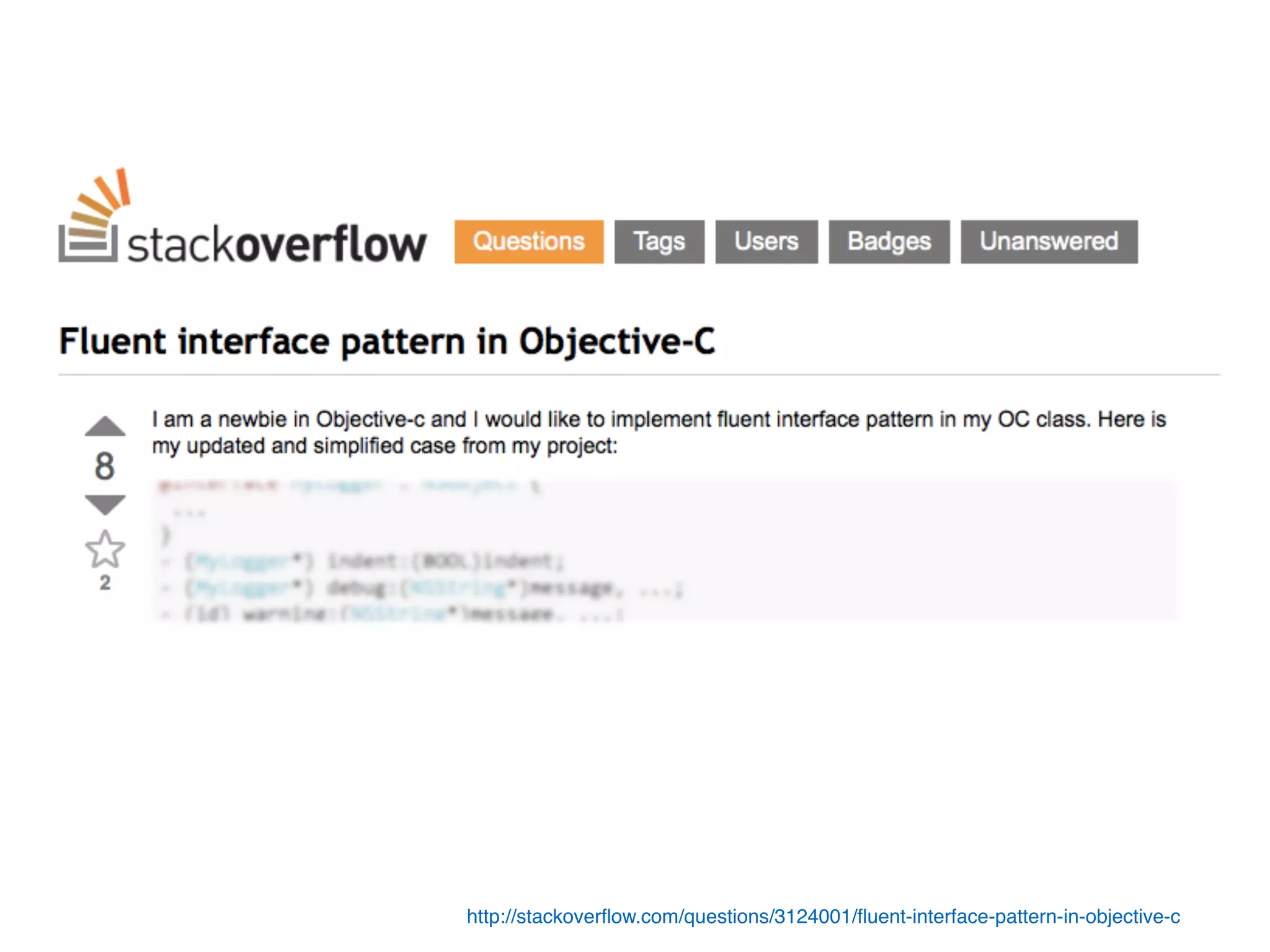 http://stackoverflow.com/questions/3124001/fluent-interface-pattern-in-objective-c 
 