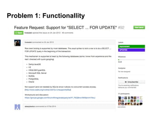 Problem 1: Functionallity
 