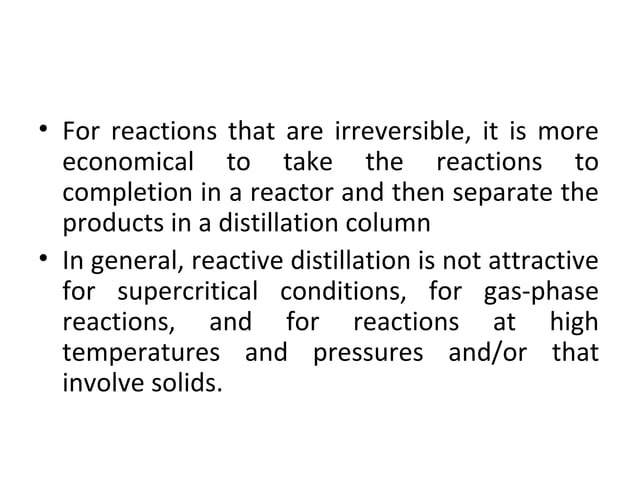 Reactive distillation | PPT | Chemistry | Science