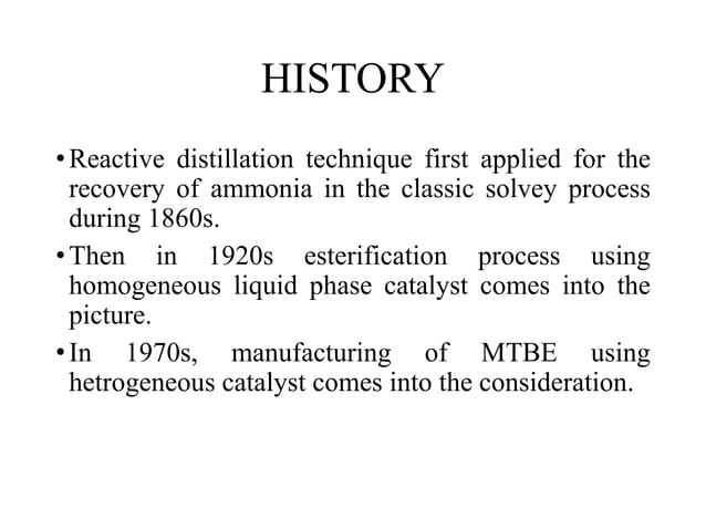 Reactive distillation | PPT | Chemistry | Science