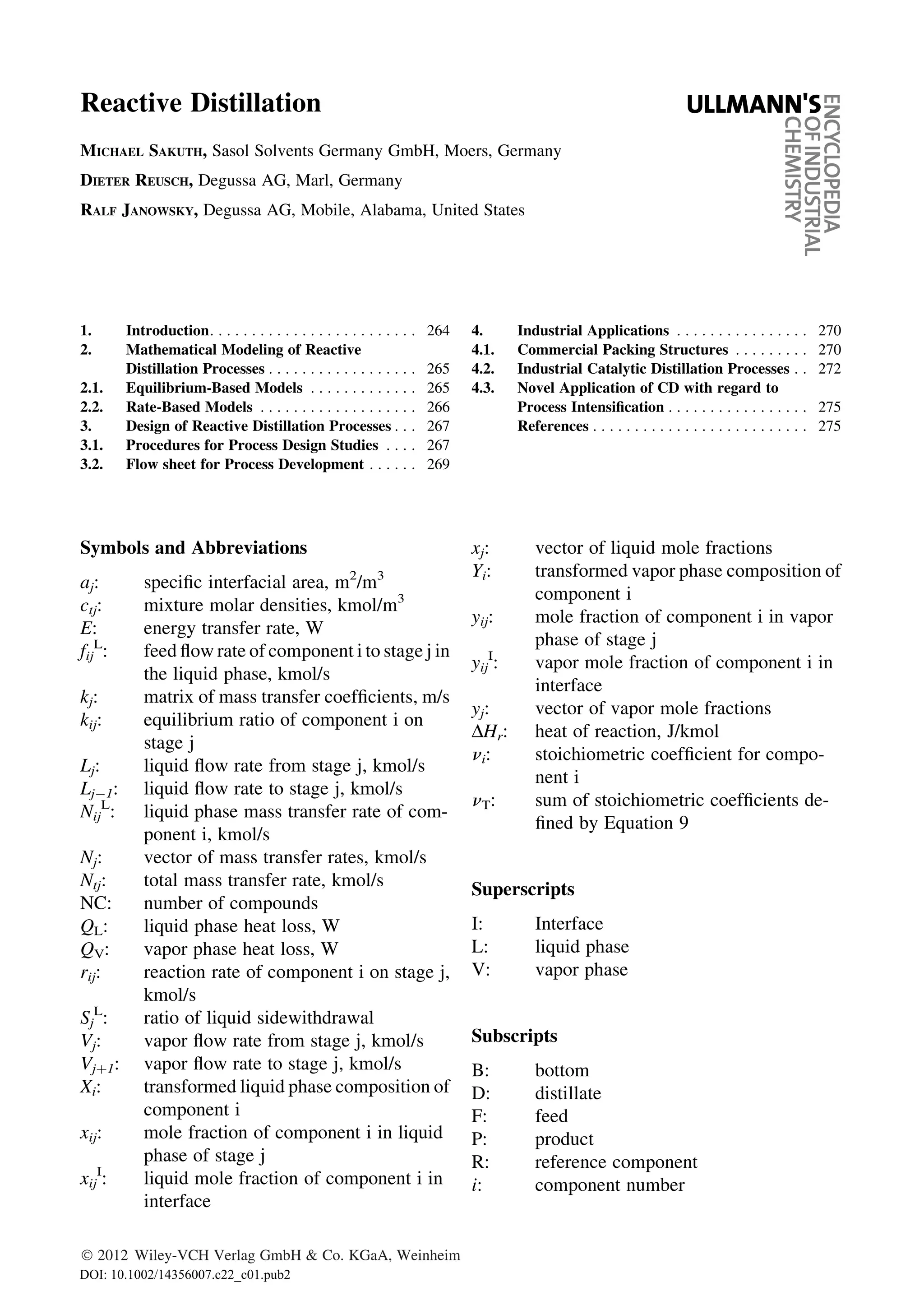 Reactive distillation | PDF