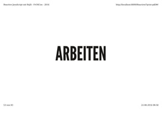ARBEITENARBEITEN
Reactive JavaScript mit RxJS - FrOSCon - 2016 http://localhost:8000/Reactive/?print-pdf/#/
53 von 83 22.08.2016 08:58
 