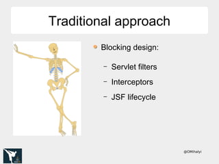 @OMihalyi
Traditional approachTraditional approach
Blocking design:
– Servlet filters
– Interceptors
– JSF lifecycle
 