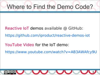 Where to Find the Demo Code?
6
Reactive IoT demos available @ GitHub:
https://github.com/iproduct/reactive-demos-iot
YouTube Video for the IoT demo:
https://www.youtube.com/watch?v=AB3AWAfcy9U
 