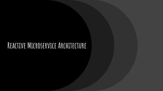 Reactive Microservice Architecture
 