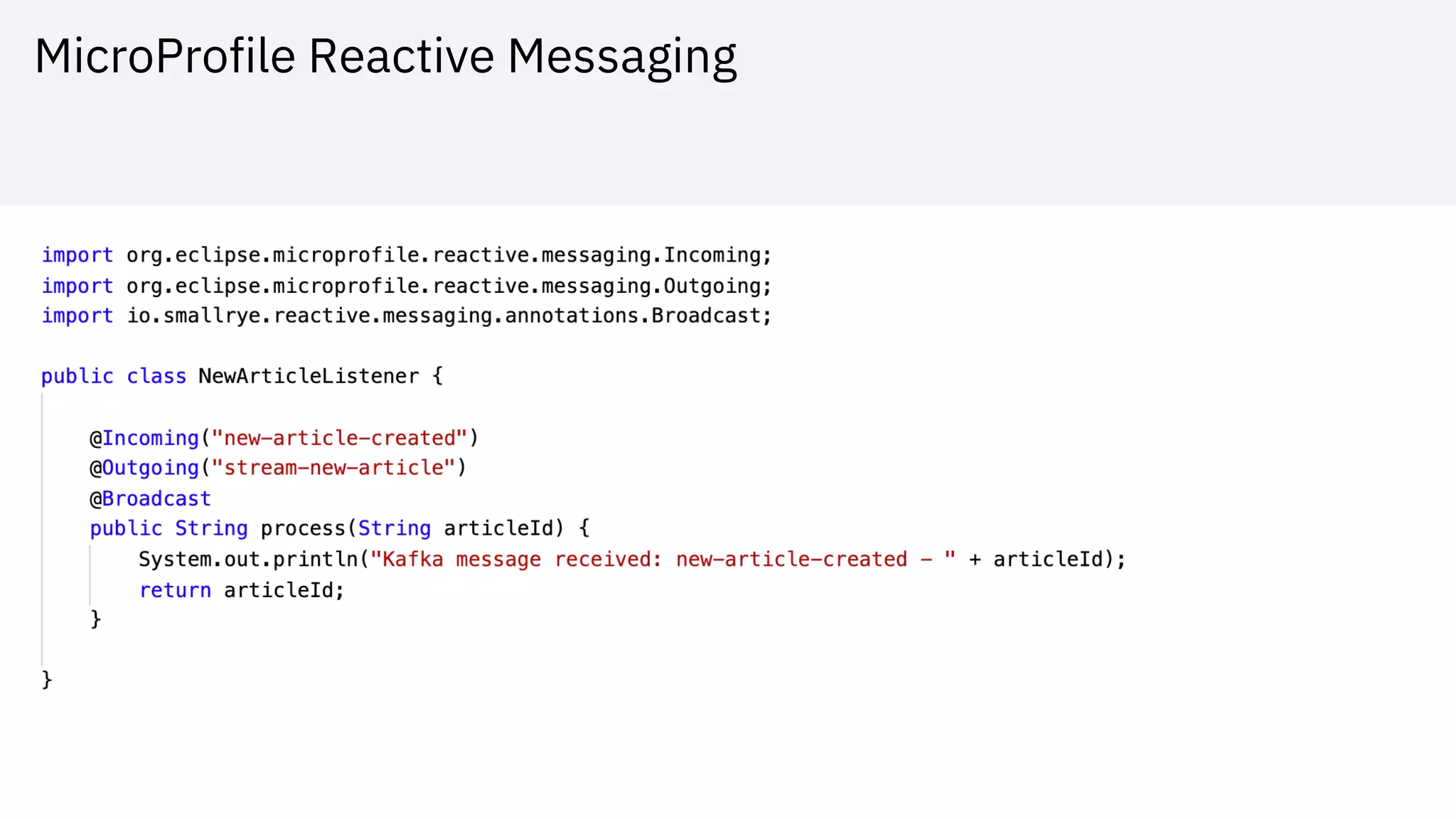 MicroProfile Reactive Messaging
 