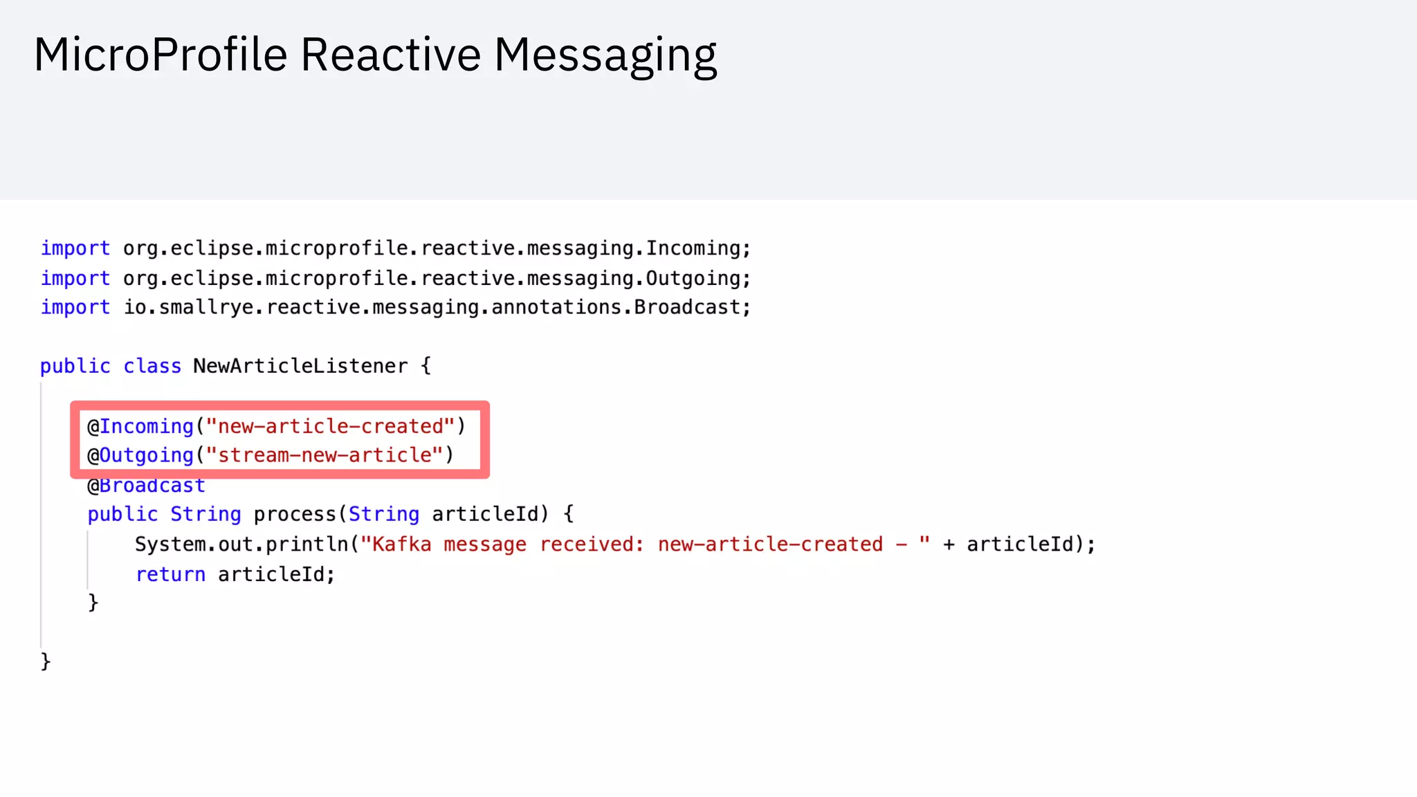 MicroProfile Reactive Messaging
 