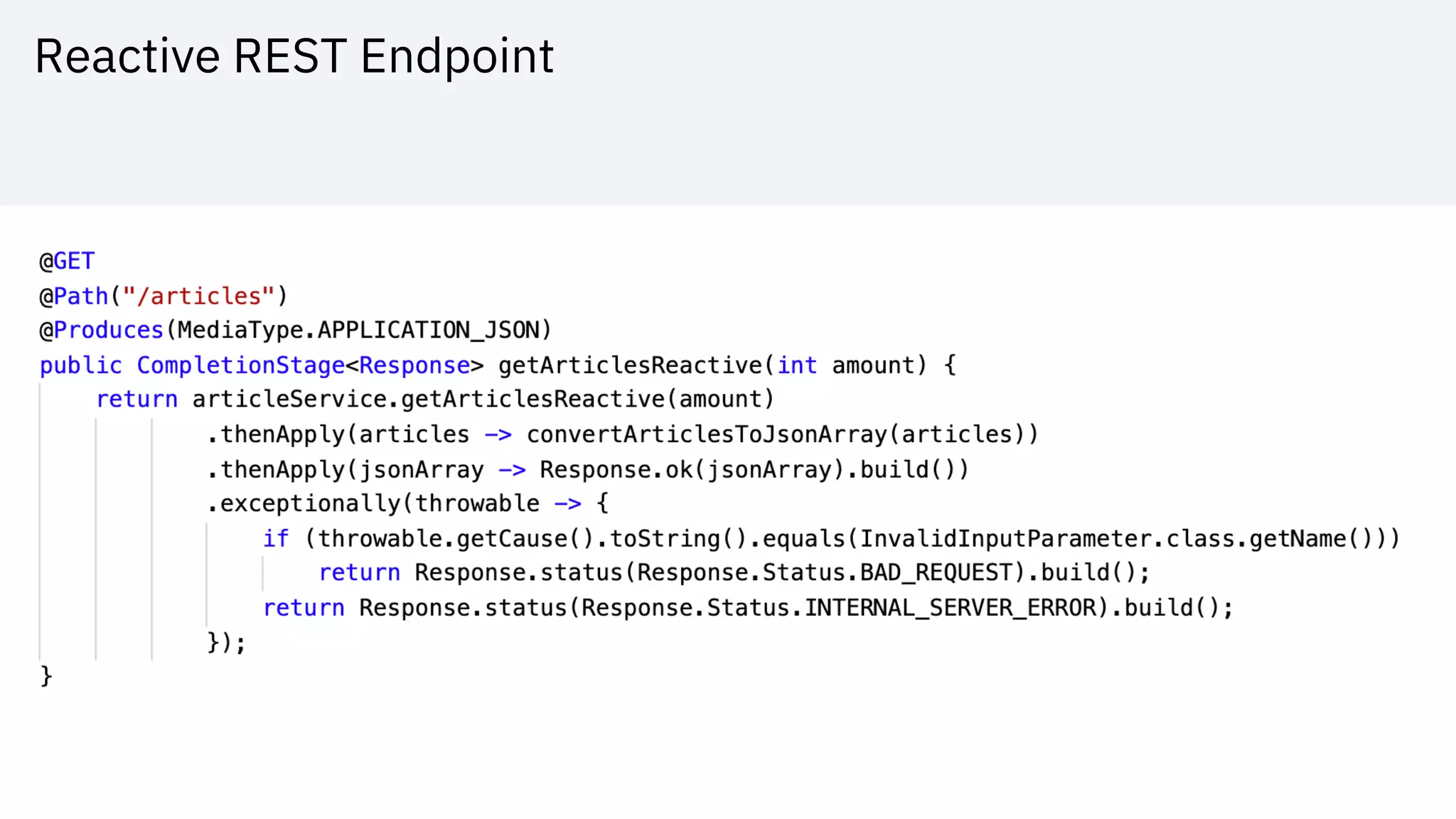 Reactive REST Endpoint
 