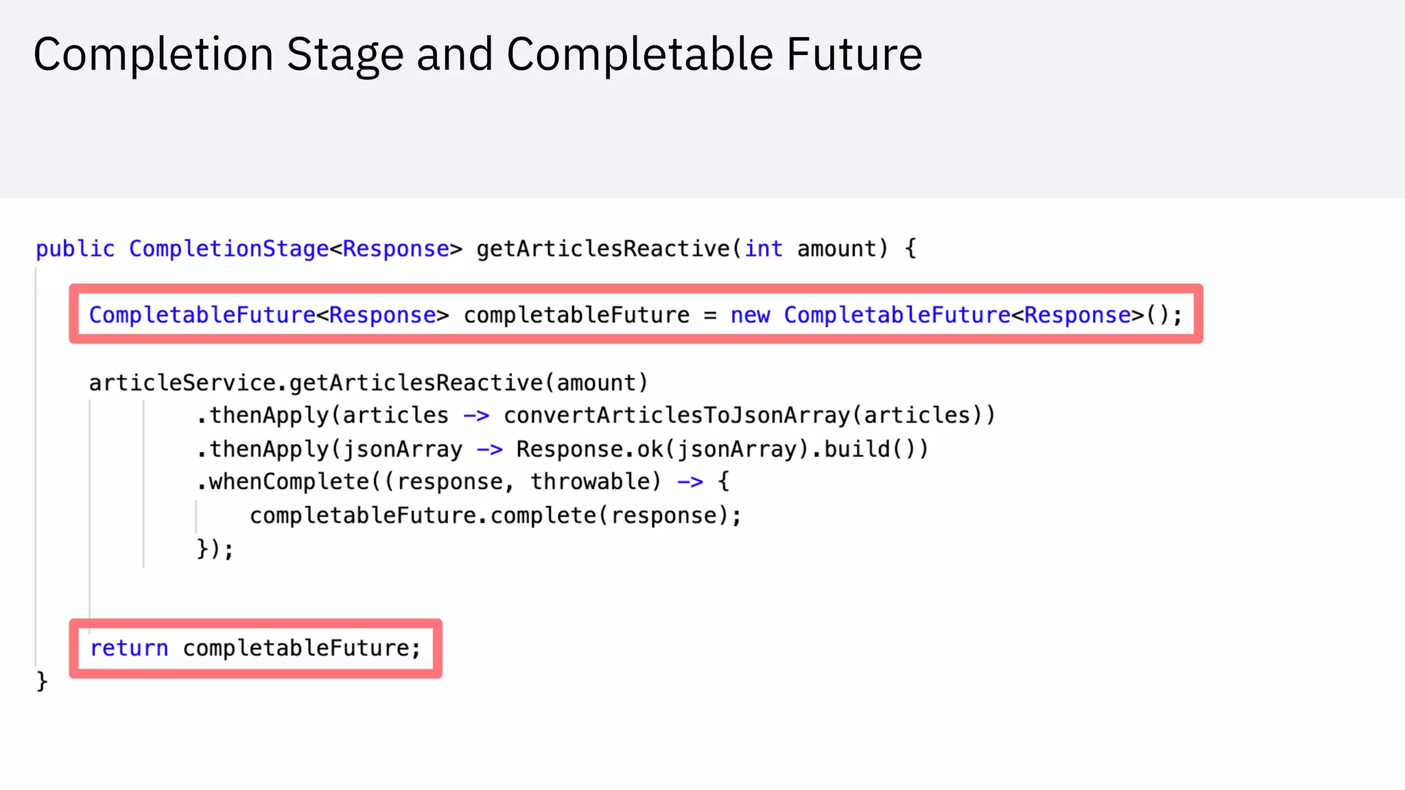Completion Stage and Completable Future
 