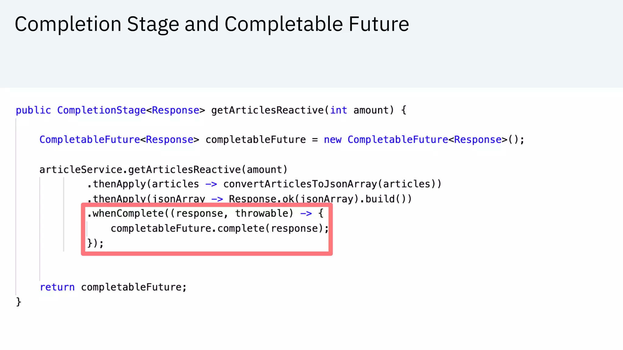 Completion Stage and Completable Future
 