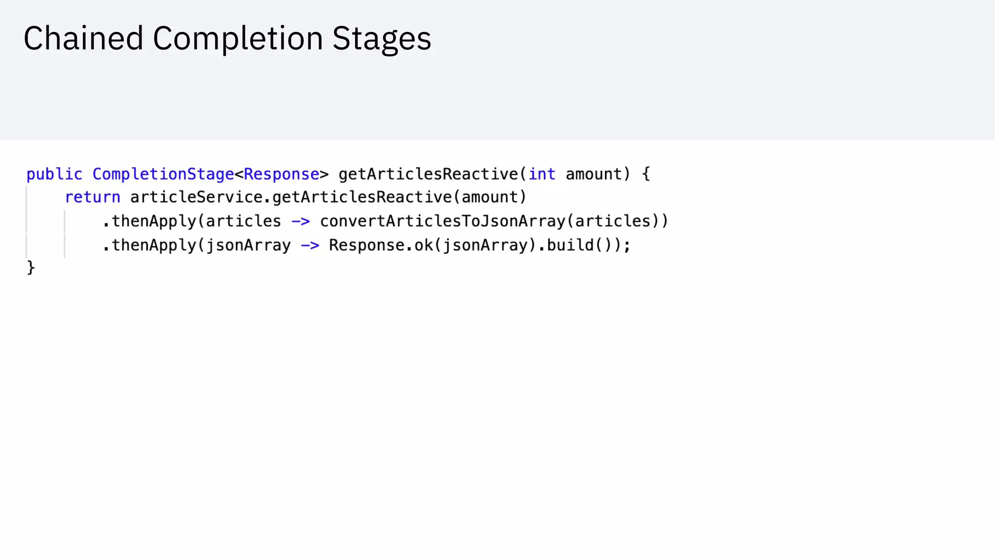 Chained Completion Stages
 